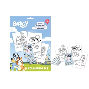 Bluey Happy Life színező szett matricával